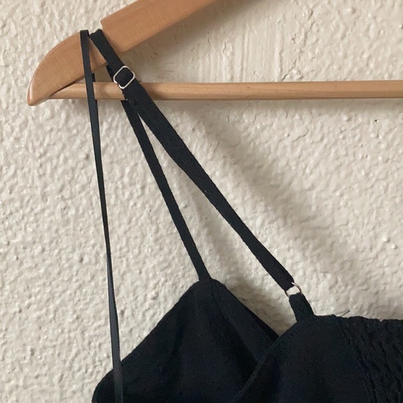 Skylar + Madison Tie Front Crop Festival Tank Black Large - Picture 8 of 13